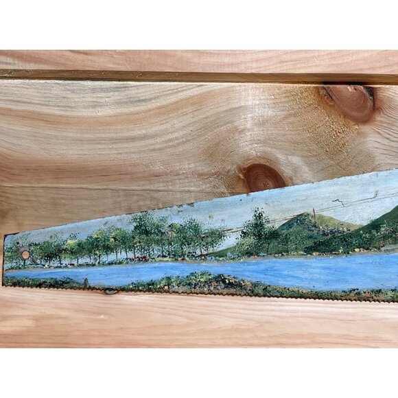 Vintage Vermont-America hand painted handsaw. signed by artist. - Picture 5 of 7